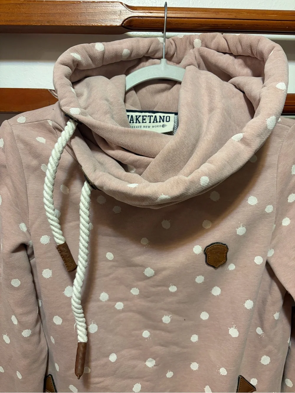 Naketano Dusty Rose Polka Dot Cowl Hoodie - Picture 3 of 4